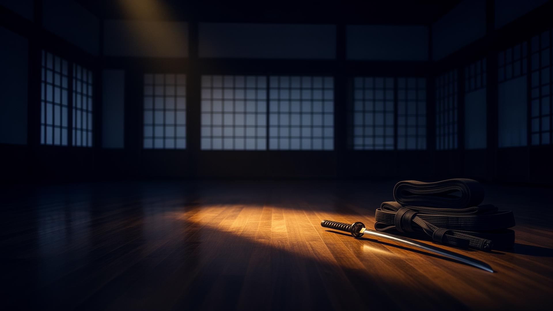 Empty traditional dojo at dusk — Paidence marketing for martial arts schools